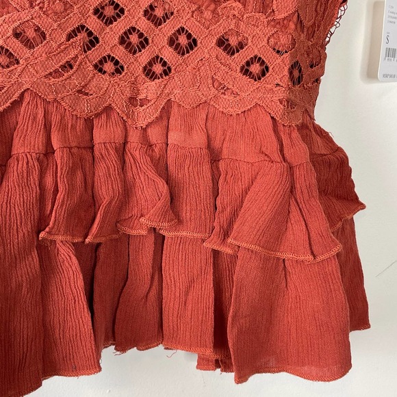 Free People Orange Winding Roads Adella Cami Top NWT Size Small - Picture 5 of 9